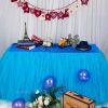 Tulle Tutu Table Skirt, Wedding Bridesmaid Sister Costume,Party Skirt, Rectangle Or Round Decorative Table Decoration, Fashion Deluxe Romantic Birthday Party Baby Shower - Image 3