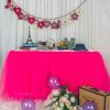 Tulle Tutu Table Skirt, Wedding Bridesmaid Sister Costume,Party Skirt, Rectangle Or Round Decorative Table Decoration, Fashion Deluxe Romantic Birthday Party Baby Shower - Image 5