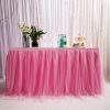 Tulle Tutu Table Skirt, Wedding Bridesmaid Sister Costume,Party Skirt, Rectangle Or Round Decorative Table Decoration, Fashion Deluxe Romantic Birthday Party Baby Shower - Image 6