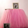 Tulle Tutu Table Skirt, Wedding Bridesmaid Sister Costume,Party Skirt, Rectangle Or Round Decorative Table Decoration, Fashion Deluxe Romantic Birthday Party Baby Shower - Image 18