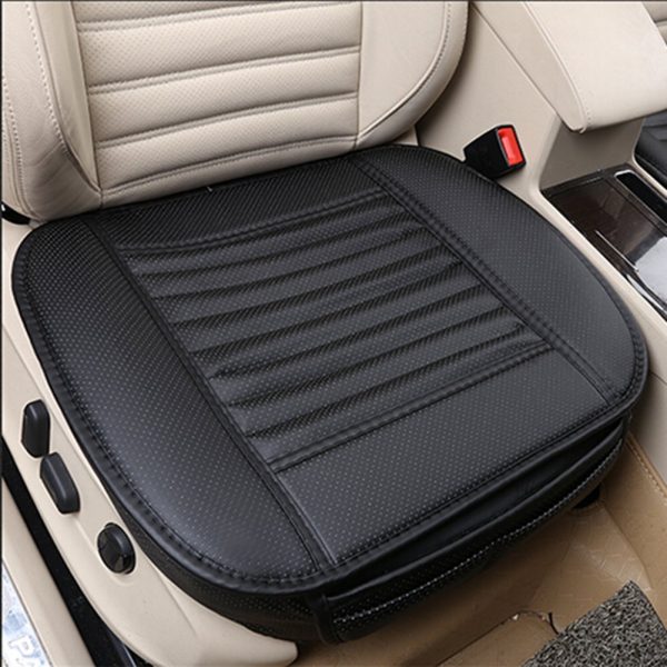 Comfortable and Breathable Four Seasons General Pu Leather Bamboo Charcoal Breathable Car Interior Seat Cushion Cover Pad Mat for Office Chair Auto Car Supplies