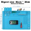 Anti Static and Heat Resistant Soldering Mat, Silicone Soldering Mat Heat Resistant, for Soldering Iron, Phone and Computer Repair, Maintenance Platform BGA Soldering High Temperature Rubber Mat