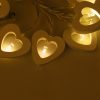 Romantic waterproof 10 LED Wood Heart Light / lamp String , Indoor / Outdoor Battery operated / powered String Light for Xmas,Wedding,Holiday,Party Decor. Warm White - Image 7