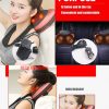 Back Neck Foot Shiatsu Massager Pillow and Gift(Finger Joint Massager) , Electric Shoulder Deep Tissue Massage Pillow Machine , 8 Heating Massage Balls Relieve Body Fatigue , Home and Car Adapter - Image 5