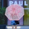 Transparent Dome Umbrella, Beautiful Flower Dome Shape Umbrella, Cherry Blossoms Semi Automatic Umbrella, Romantic & Cute Color - Image 7