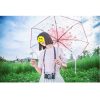 Transparent Dome Umbrella, Beautiful Flower Dome Shape Umbrella, Cherry Blossoms Semi Automatic Umbrella, Romantic & Cute Color - Image 6
