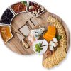 Cheese Board Set - Charcuterie Board Set and Cheese Serving Platter. US Patented 13 inch Meat/Cheese Cutting Board and Knife Set for Entertaining and Serving - 4 Knives and 4 Bowls Server Plate