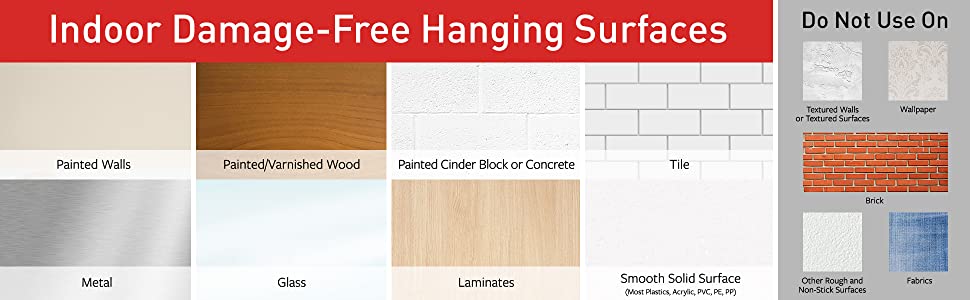 Indoor Damage-Free Hanging Surfaces