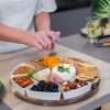 Cheese Board Set - Charcuterie Board Set and Cheese Serving Platter. US Patented 13 inch Meat/Cheese Cutting Board and Knife Set for Entertaining and Serving - 4 Knives and 4 Bowls Server Plate - Image 4