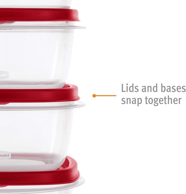 Rubbermaid - 2063704 Rubbermaid Easy Find Vented Lids Food Storage Containers, Set of 21 - Image 4