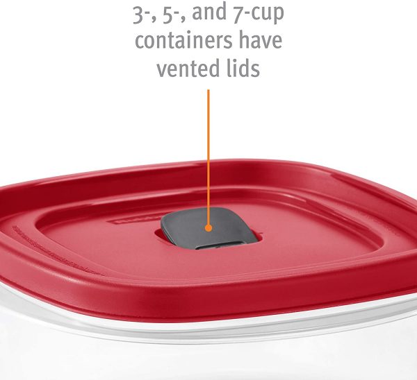 Rubbermaid - 2063704 Rubbermaid Easy Find Vented Lids Food Storage Containers, Set of 21 - Image 2