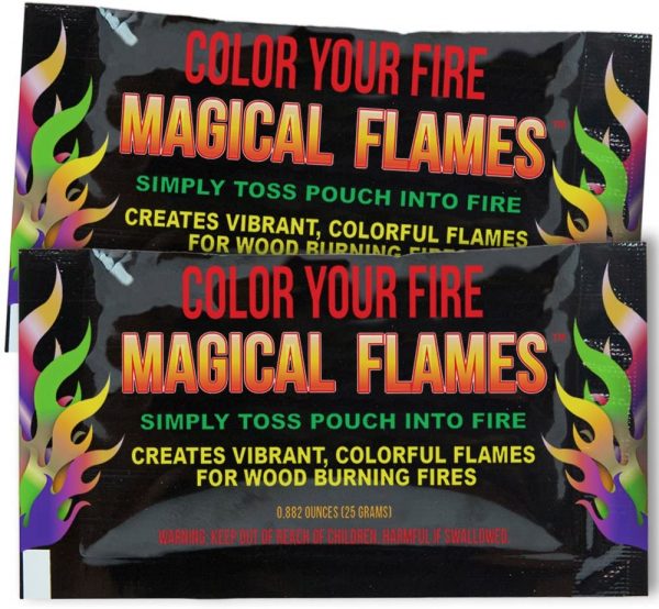 Magical Flames Create Colorful & Vibrant Flames for Fire Pit - (25 Pack) - Campfire, Bonfire, Outdoor Fireplace – Magical, Colorful, Rainbow, Mystic Flames – Twice the Color – Half the Price