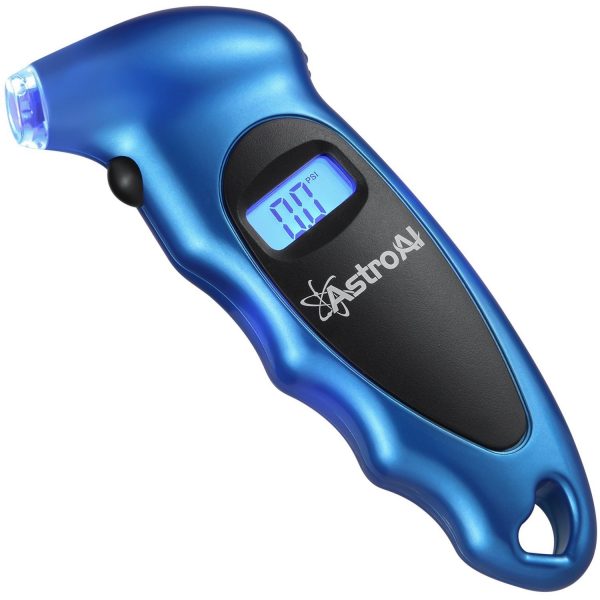 AstroAI Digital Tire Pressure Gauge 150 PSI 4 Settings for Car Truck Bicycle with Backlit LCD and Non-Slip Grip, Blue(1 Pack)