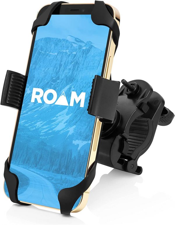 Roam Universal Bike Phone Mount for Motorcycle - Bike Handlebars, Adjustable - Black - iPhone 13, 12, SE (2nd gen), 11, XS, XR, X; All Samsung Galaxy, Including S21, S20, S10 - Phones Up to 3.5" Wide