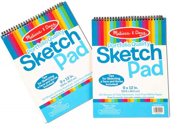 Melissa & Doug Sketch Pad (9 x 12 inches) - 50 Sheets, 2-Pack