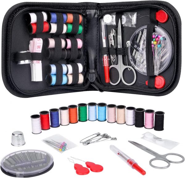 Coquimbo Sewing Kit for Traveler, Adults, Beginner, Emergency, DIY Sewing Supplies Organizer Filled with Scissors, Thimble, Thread, Sewing Needles, Tape Measure etc