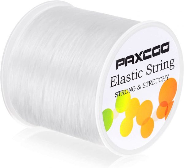 Paxcoo 1mm Elastic Bracelet String Cord Clear Stretch Bead Cord for Jewelry Making and bracelet Making