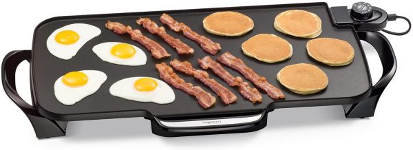 Presto 07061 22-inch Electric Griddle With Removable Handles, Black, 22-inch