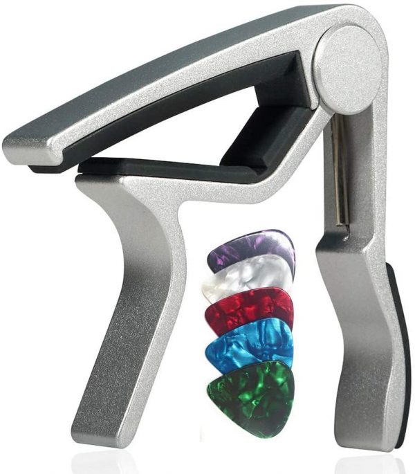 WINGO Guitar Capo for Acoustic and Electric Guitars - Rosewood with 5 Picks