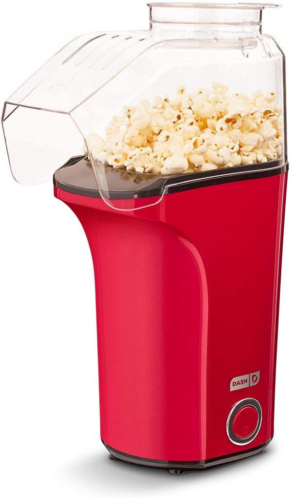 DASH DAPP150V2WH04 Hot Air Popcorn Popper Maker with Measuring Cup To Portion popping Corn Kernels + Melt Butter, Makes 16C