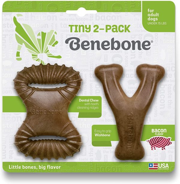 Benebone Wishbone Durable Dog Chew Toy for Aggressive Chewers, Real Flavors, Made in USA