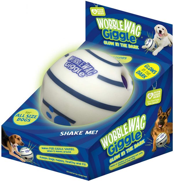 Wobble Wag Giggle Ball, Interactive Dog Toy, Fun Giggle Sounds When Rolled or Shaken, Pets Know Best, As Seen On TV