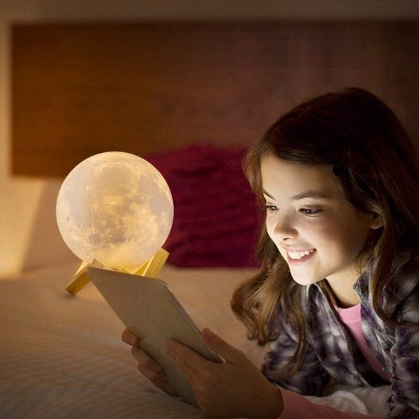 Moon Lamp, LOGROTATE 16 Colors LED Night Light 3D Printing Moon Light with Stand & Remote/Touch Control and USB Rechargeable, Moon Light Lamps for kids friends Lover Birthday Gifts - Image 3