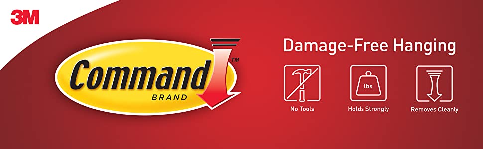 Command Damage-Free Hanging, No Tools, Holds Strongly, Removes Cleanly