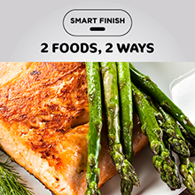 oil less fryer, air fryer salmon, air fryer asparagus, oil free fryer, roasted asparagus