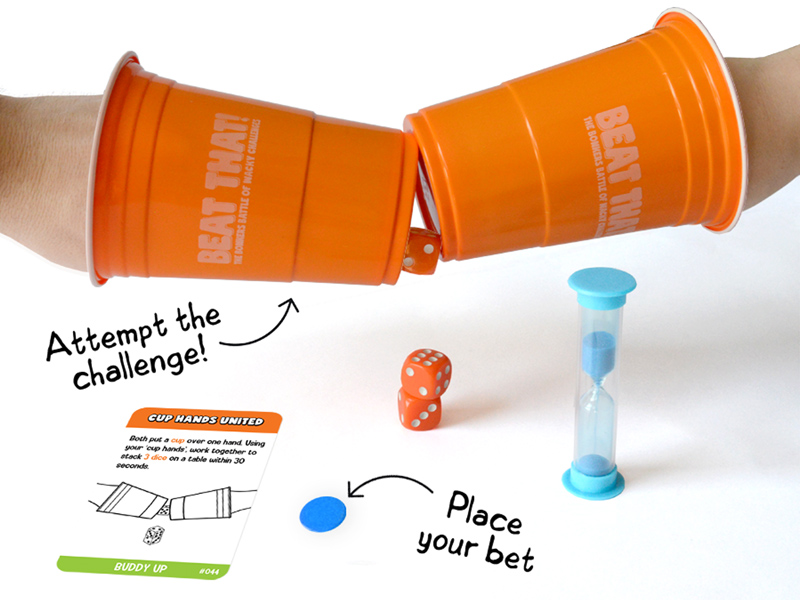 Example challenge from Beat That! party games for kids, adults and teenagers