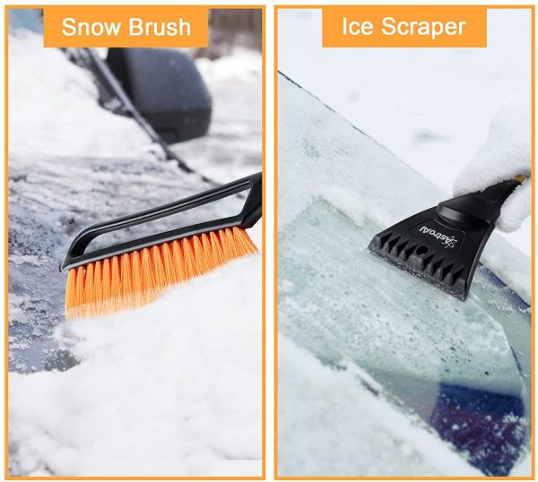 AstroAI 27 Inch Snow Brush and Detachable Ice Scraper with Ergonomic Foam Grip for Cars, Trucks, SUVs (Heavy Duty ABS, PVC Brush) - Image 2