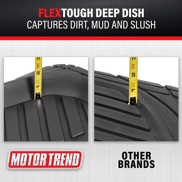 Motor Trend 923-BD Burgundy FlexTough Contour Liners-Deep Dish Heavy Duty Rubber Floor Mats for Car SUV Truck & Van-All Weather Protection, Universal Trim to Fit - Image 2