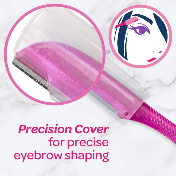 Schick Hydro Silk Touch-Up Multipurpose Exfoliating Dermaplaning Tool, Eyebrow Razor, and Facial Razor with Precision Cover - Image 2