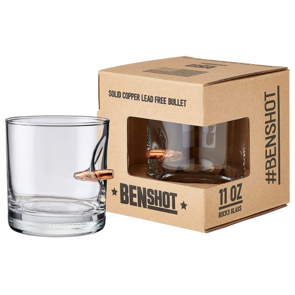 The Original BenShot Bullet Rocks Glass with Real 0.308 Bullet | Made in the USA - Image 2