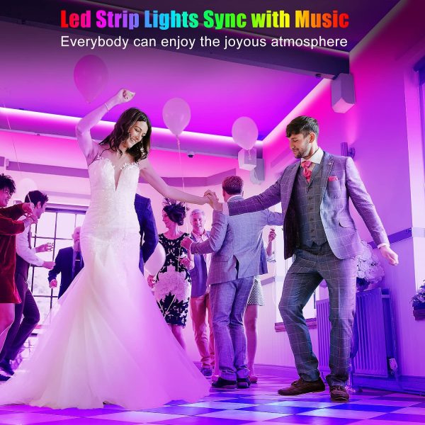 50ft Led Lights for Bedroom, Keepsmile APP Control Music Sync Color Changing Led Light Strips Led Strip Lights with Remote for Room Home Decoration - Image 2