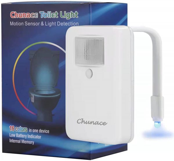 Chunace 16-Color Toilet Night Light, Motion Sensor Activated Bathroom LED Bowl Nightlight, Unique & Funny Gifts Idea for Dad Teen Boy Kids Men Women, Cool Fun Gadgets for Stocking Stuffers - Image 2