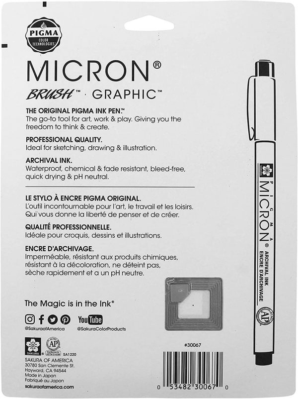 Sakura Pigma 30067 Micron Blister Card Ink Pen Set, Black, 8/Set - Image 2