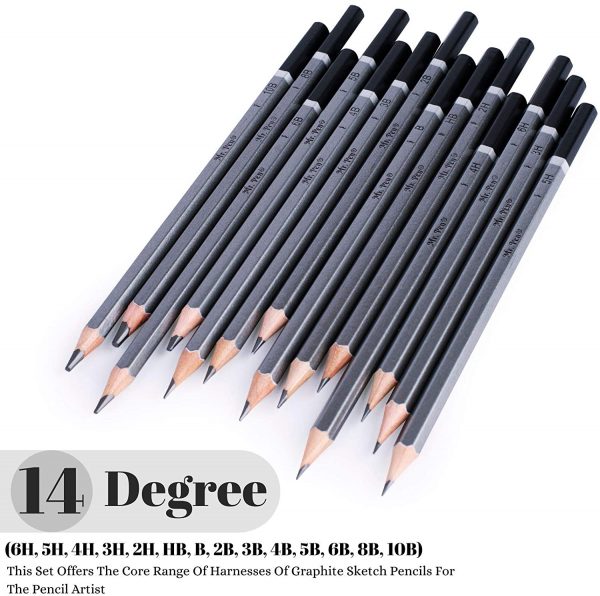 Mr. Pen- Sketch Pencils for Drawing, 14 Pack, Drawing Pencils, Art Pencils, Graphite Pencils, Graphite Pencils for Drawing, Art Pencils for Drawing and Shading, Shading Pencils for Sketching - Image 2