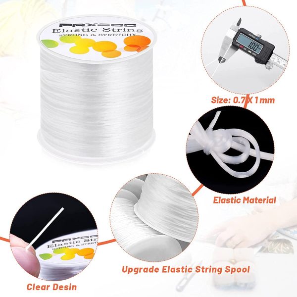 Paxcoo 1mm Elastic Bracelet String Cord Clear Stretch Bead Cord for Jewelry Making and bracelet Making - Image 2