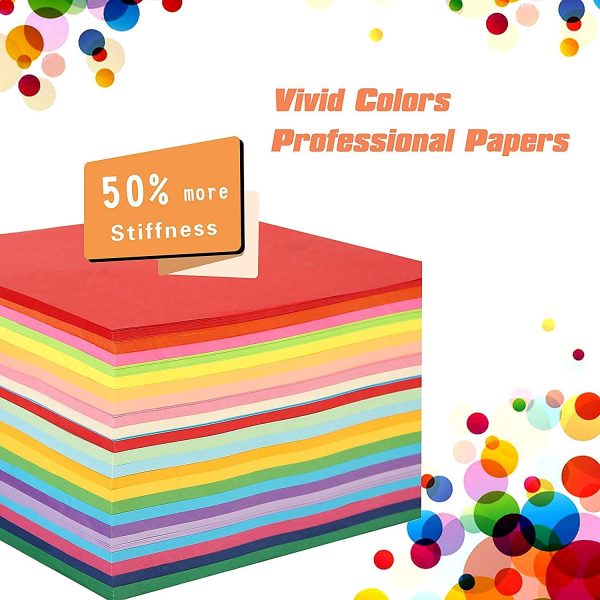 Origami Paper Double Sided Color - 200 Sheets - 20 Colors - 6 Inch Square Easy Fold Paper for Beginner - Image 2