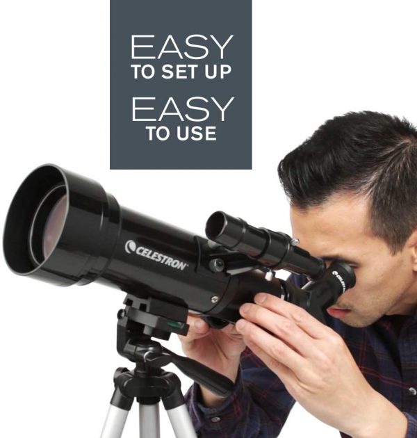 Celestron - 70mm Travel Scope - Portable Refractor Telescope - Fully-Coated Glass Optics - Ideal Telescope for Beginners - BONUS Astronomy Software Package - Image 2