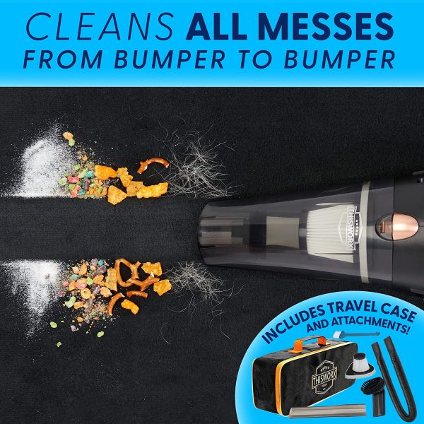 THISWORX Car Vacuum Cleaner - Portable, High Power, Handheld Vacuums w/ 3 Attachments, 16 Ft Cord & Bag - 12v, Auto Accessories Kit for Interior Detailing - Image 2