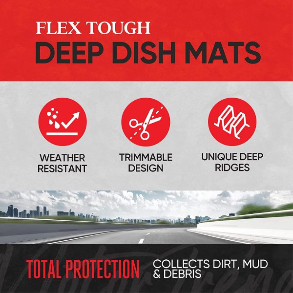 Motor Trend 923-BD Burgundy FlexTough Contour Liners-Deep Dish Heavy Duty Rubber Floor Mats for Car SUV Truck & Van-All Weather Protection, Universal Trim to Fit - Image 9