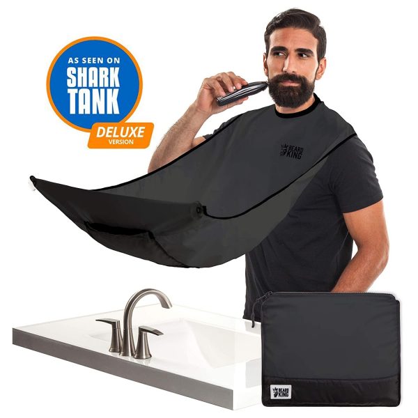 Beard King Beard Bib Apron for Men Deluxe Cape as Seen Shark Tank Men Hair Catcher for Shaving One Size Fits all - Image 9