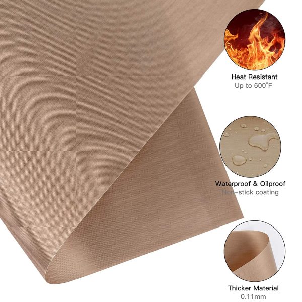 YRYM HT 3 Pack Teflon Sheet for Heat Press - 16" x 12" Teflon Sheets with 3 Rolls Heat Tape High Temp Tape for Sublimation Heat Resistant - Image 7