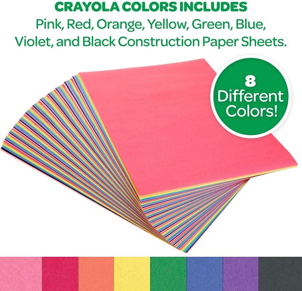 Crayola Construction Paper 9" x 12" Pad, 8 Classic Colors (96 Sheets), Great for Classrooms & School Projects, Assorted - Image 6