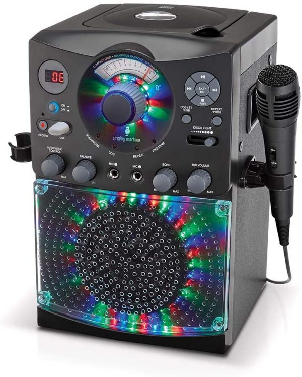 Singing Machine SML385UBK Bluetooth Karaoke System with LED Disco Lights, CD+G, USB, and Microphone, Black [Amazon Exclusive] - Image 9