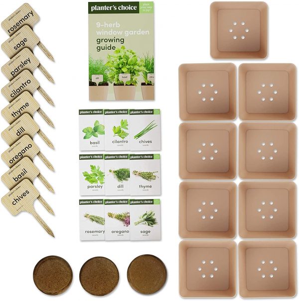 9 Herb Window Garden - Indoor Herb Starter Kit - Unique Gardening Gifts for Women & Men Cook - Kitchen Windowsill Growing Kit + Guide to Easily Grow 9 Herbs - Best Unusual Birthday Gift for Cooking - Image 7