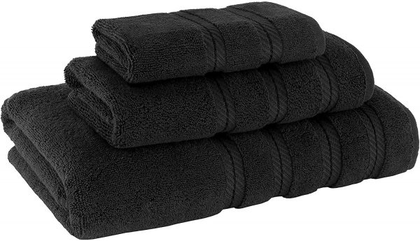 American Soft Linen 3 Piece, Turkish Cotton Premium & Luxury Towels Bathroom Sets, 1 Bath Towel 27x54 inch, 1 Hand Towel 16x28 inch & 1 Washcloth 13x13 inch Black - Image 7