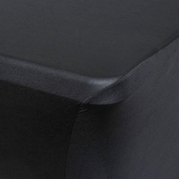 Obstal 6ft Stretch Spandex Table Cover for Standard Folding Tables - Universal Rectangular Fitted Tablecloth Protector for Wedding, Banquet and Party （Black, 72 Length x 30 Width x 30 Height Inches） - Image 7